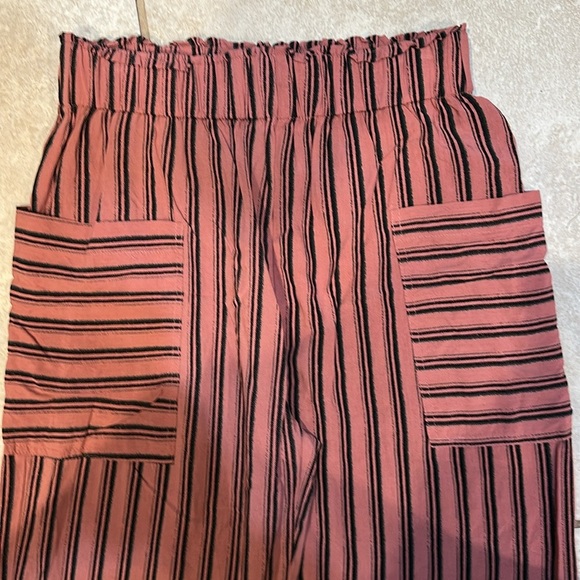 Urban Outfitters Cottage Striped Pull On Pants S Pockets - Picture 5 of 7
